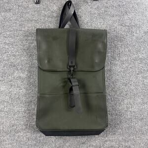 Rains Backpack Green Waterproof Laptop Bag Strap Minimalist Work Travel